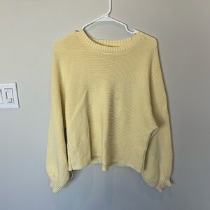 Z Supply Chunky Knit Cotton Costal Butter Yellow Summer Sweater Size SMALL